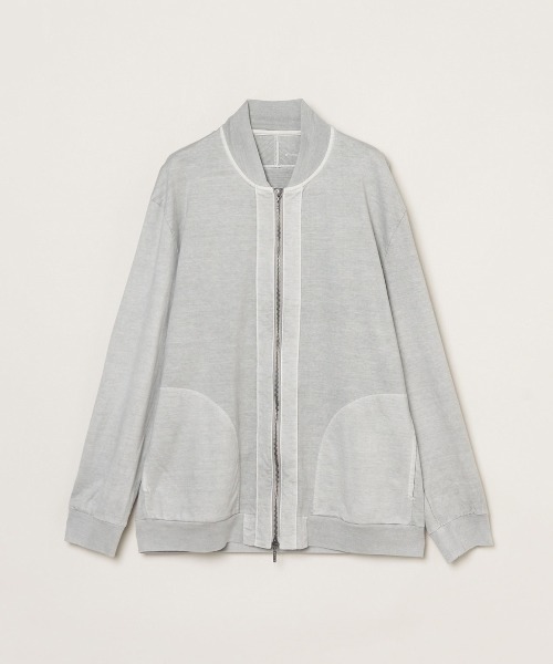 three dots（スリードッツ）の「ピグメントダイコットン ブルゾン（ブルゾン・メンズ・ブラック/オリーブ/ライトグレー・MEDIUM/LARGE/SMALL）」の7枚目の写真