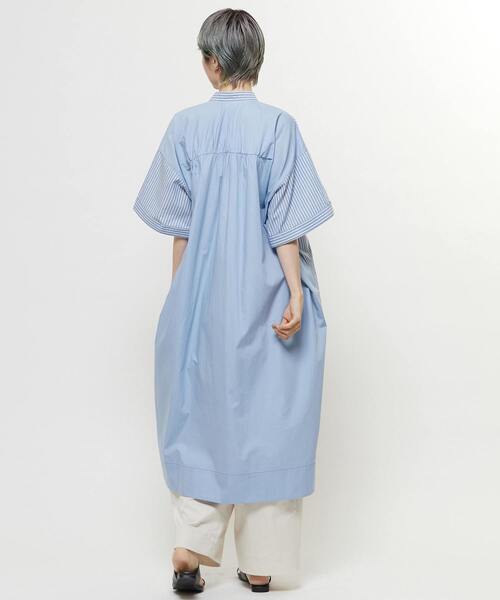 SOFFITTO(ソフィット)の「【nota della mano sinistra(ノータ デラ マノ シニストラ)】5分袖前開きシャツワンピ-ス(ワンピース・レディース・オフホワイト/ブラック/ストライプ・FREE)」の20枚目の写真