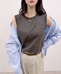 CLOTHY（クロシィ）の「【デイリーで使える万能アイテム!】太リブ使いノースリトップス（タンクトップ）」