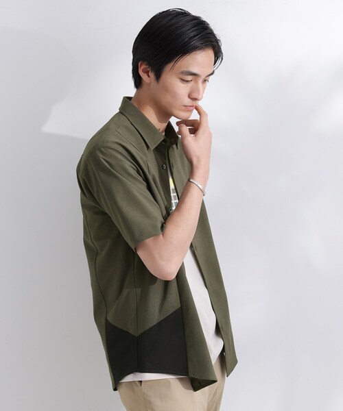 TAKEO KIKUCHI(タケオキクチ)の「サイド切り替え 半袖シャツ(シャツ/ブラウス・メンズ・ネイビー系4/モスグリーン系4/ライトグレー系4・02/03/04)」の17枚目の写真