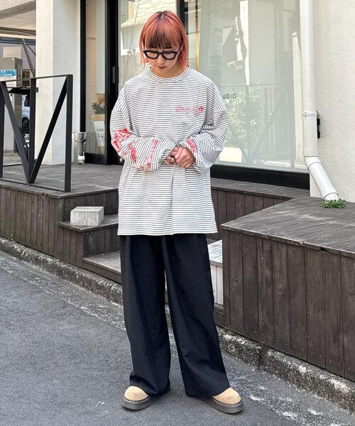 SOUNDSGOOOOD(サウンズグッド)の「【SOUNDS GOOOOD / サウンズグッド】フォトプリントロンTEE(Tシャツ/カットソー・メンズ・レッド/ホワイト/ライム・ONE SIZE)」の4枚目の写真