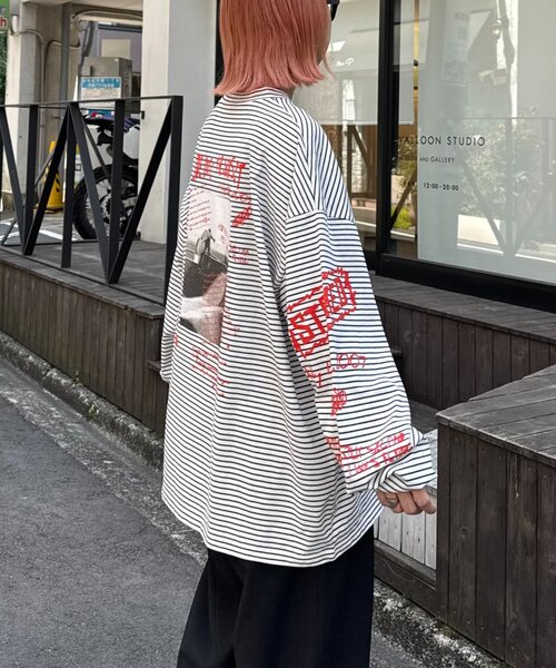 SOUNDSGOOOOD(サウンズグッド)の「【SOUNDS GOOOOD / サウンズグッド】フォトプリントロンTEE(Tシャツ/カットソー・メンズ・レッド/ホワイト/ライム・ONE SIZE)」の8枚目の写真