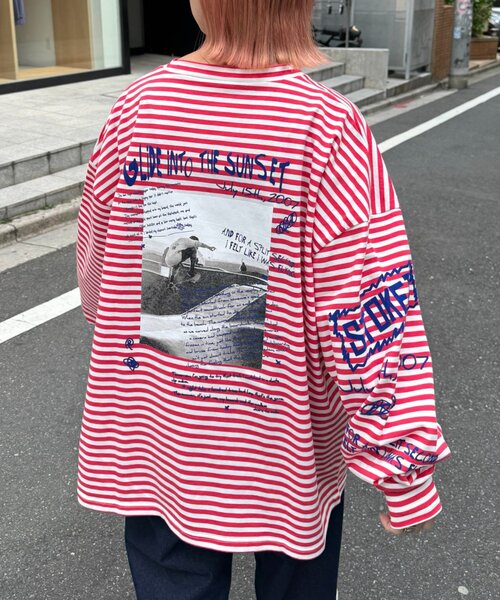 SOUNDSGOOOOD(サウンズグッド)の「【SOUNDS GOOOOD / サウンズグッド】フォトプリントロンTEE(Tシャツ/カットソー・メンズ・レッド/ホワイト/ライム・ONE SIZE)」の12枚目の写真