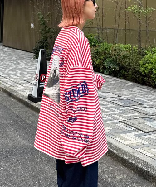 SOUNDSGOOOOD(サウンズグッド)の「【SOUNDS GOOOOD / サウンズグッド】フォトプリントロンTEE(Tシャツ/カットソー・メンズ・レッド/ホワイト/ライム・ONE SIZE)」の13枚目の写真