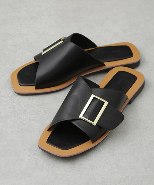 NANO universe(ナノユニバース)の「バックルフラットサンダル(サンダル・レディース・ベージュ/ブラック・38/36/37)」の5枚目の写真