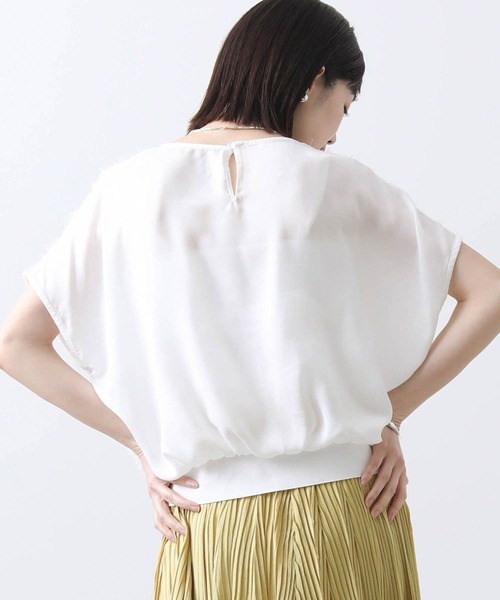 Gready Brilliant(グレディブリリアン)の「シアーフリンジジャガードフレンチブラウス(シャツ/ブラウス・レディース・ホワイト/ブラック・FREE)」の9枚目の写真