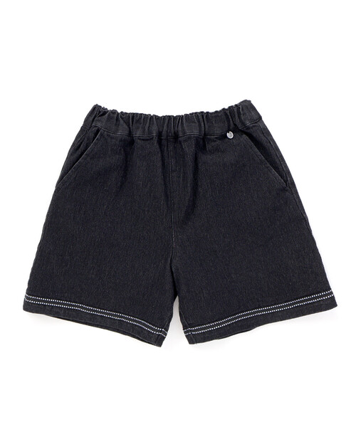 BeBe Petits Pois Vert（ベベプチポワヴェール）の「【店舗限定】裾ステッチリボンデニムショートパンツ(95~160cm)（デニムパンツ・キッズ・ネイビー/ブラック・110cm/120cm/140cm/130cm/100cm/150cm/160cm）」の7枚目の写真