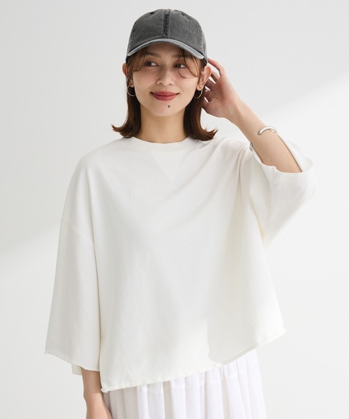 Sugar spoon(シュガースプーン)の「・SUGAR SPOON 7分袖ウラケスウェット(スウェット・レディース・ブラック/杢グレー/オフホワイト・FREE)」の2枚目の写真