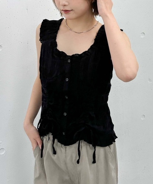 archives（アルシーヴ）の「２ｗａｙコットンドロストブラウス（シャツ/ブラウス・レディース・オフホワイト/ブルー/ブラック・MEDIUM）」の20枚目の写真