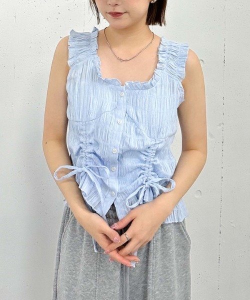 archives（アルシーヴ）の「２ｗａｙコットンドロストブラウス（シャツ/ブラウス・レディース・オフホワイト/ブルー/ブラック・MEDIUM）」の15枚目の写真