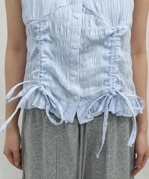 archives（アルシーヴ）の「２ｗａｙコットンドロストブラウス（シャツ/ブラウス・レディース・オフホワイト/ブルー/ブラック・MEDIUM）」の4枚目の写真