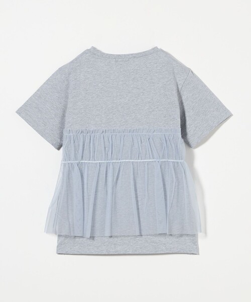 green label relaxing(グリーンレーベルリラクシング)の「チュール ドッキング Tシャツ / キッズ 100cm-160cm(Tシャツ/カットソー・キッズ・グレー系/オフホワイト/ダークグレー・130cm/140cm/120cm/110cm/100cm/150cm/160cm)」の5枚目の写真
