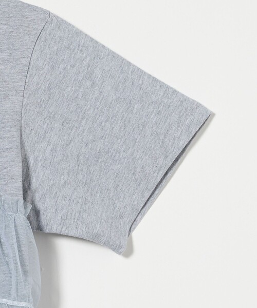 green label relaxing(グリーンレーベルリラクシング)の「チュール ドッキング Tシャツ / キッズ 100cm-160cm(Tシャツ/カットソー・キッズ・グレー系/オフホワイト/ダークグレー・130cm/140cm/120cm/110cm/100cm/150cm/160cm)」の7枚目の写真
