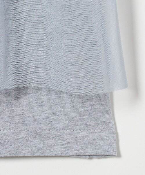 green label relaxing(グリーンレーベルリラクシング)の「チュール ドッキング Tシャツ / キッズ 100cm-160cm(Tシャツ/カットソー・キッズ・グレー系/オフホワイト/ダークグレー・130cm/140cm/120cm/110cm/100cm/150cm/160cm)」の8枚目の写真