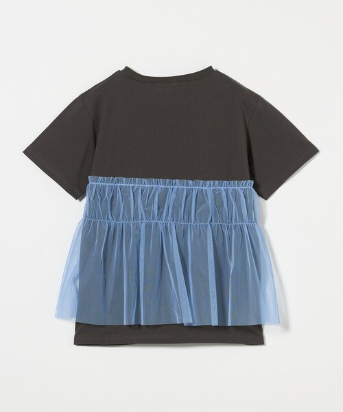 green label relaxing(グリーンレーベルリラクシング)の「チュール ドッキング Tシャツ / キッズ 100cm-160cm(Tシャツ/カットソー・キッズ・グレー系/オフホワイト/ダークグレー・130cm/140cm/120cm/110cm/100cm/150cm/160cm)」の12枚目の写真