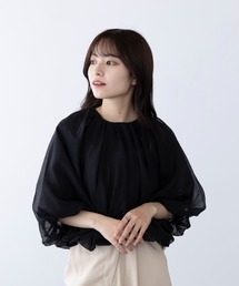 【MAGASIN DE MODE Chou Chou】オーガンジーバルーンショートブラウス trc※