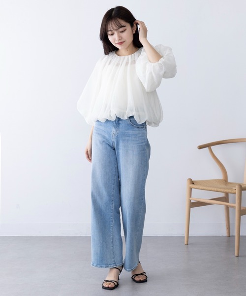 ella_selectshop オーガンジーバルーンブラウス ella_selectshop オーガンジーバルーンブラウス