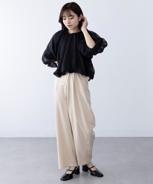 MAGASIN DE MODE Chou Chou(マガジンデモードシュシュ)の「【MAGASIN DE MODE Chou Chou】オーガンジーバルーンショートブラウス trc※(シャツ/ブラウス・レディース・オフホワイト/チャコールグレー/ブラック・FREE)」の12枚目の写真