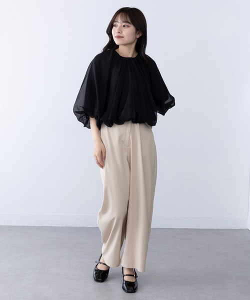 MAGASIN DE MODE Chou Chou(マガジンデモードシュシュ)の「【MAGASIN DE MODE Chou Chou】オーガンジーバルーンショートブラウス trc※(シャツ/ブラウス・レディース・オフホワイト/チャコールグレー/ブラック・FREE)」の13枚目の写真