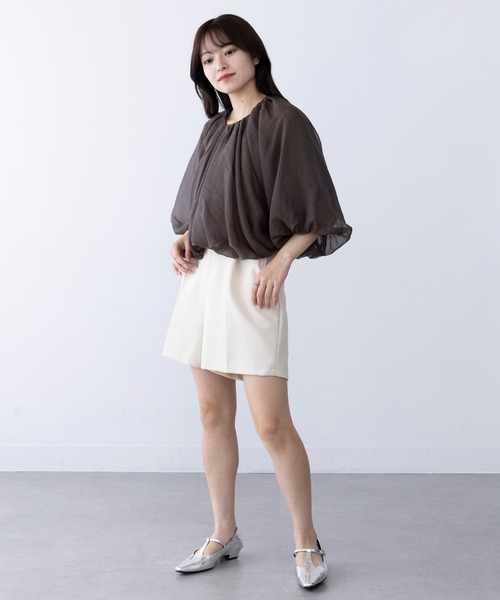 MAGASIN DE MODE Chou Chou(マガジンデモードシュシュ)の「【MAGASIN DE MODE Chou Chou】オーガンジーバルーンショートブラウス trc※(シャツ/ブラウス・レディース・オフホワイト/チャコールグレー/ブラック・FREE)」の17枚目の写真