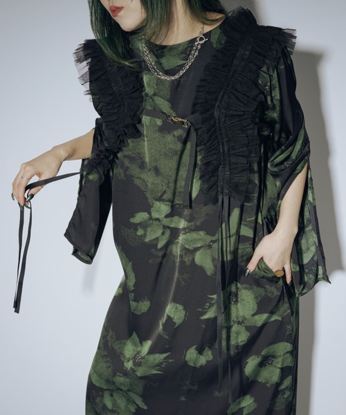 Ezick(エジック)の「長袖ワンピース(ワンピース・レディース・グリーン・FREE)」の1枚目の写真