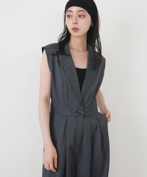 LIAN（リアン）の「テーラードオールインワン（つなぎ/オールインワン・レディース・ブラック/チャコールグレー/ブラウン・FREE）」の10枚目の写真