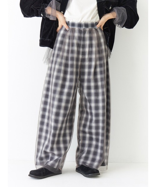 Ungrid（アングリッド）の「チュールドッキングタックパンツ（その他パンツ・レディース・ブラウン/その他1/ベージュ・FREE）」の3枚目の写真