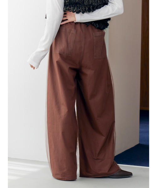 ungrid 大人気ネット完売品 チュールドッキングタックパンツ　25A/W セール】チュールドッキングタックパンツ（その他パンツ