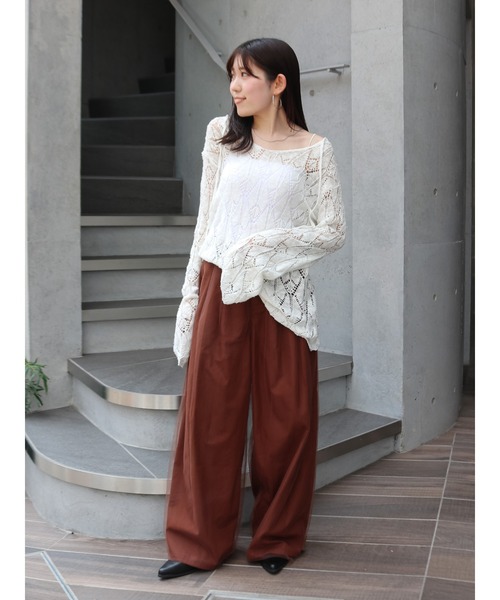 Ungrid（アングリッド）の「チュールドッキングタックパンツ（その他パンツ・レディース・ブラウン/その他1/ベージュ・FREE）」の15枚目の写真