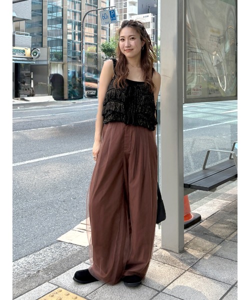 Ungrid（アングリッド）の「チュールドッキングタックパンツ（その他パンツ・レディース・ブラウン/その他1/ベージュ・FREE）」の16枚目の写真