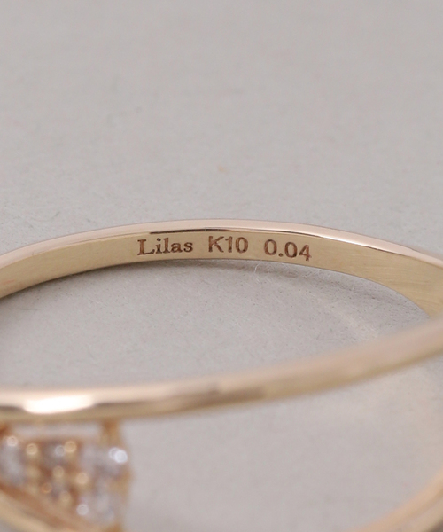 V型フォークダイヤリング K10（リング）｜Lilas（リラ）のファッション