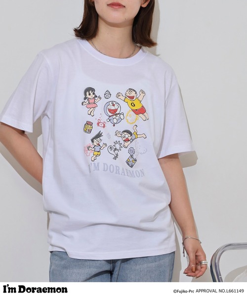 sanrio(サンリオ)の「I'm Doraemon天竺半袖Tシャツ(Tシャツ/カットソー・メンズ・オートミール/ネイビー/ホワイト/ライトカーキ/ブラック/ブルーグレー・M/L/LL)」の21枚目の写真