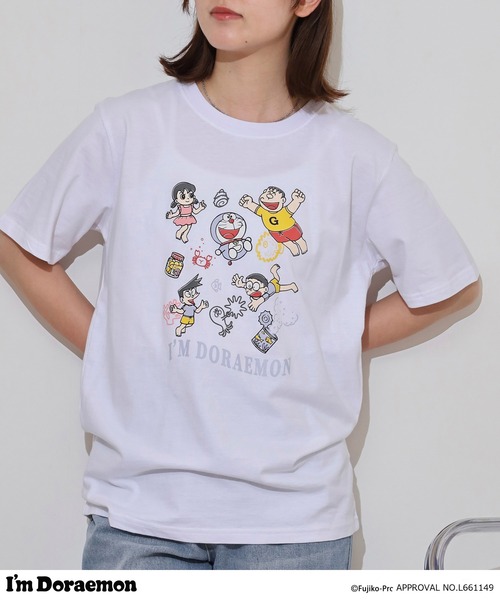sanrio(サンリオ)の「I'm Doraemon天竺半袖Tシャツ(Tシャツ/カットソー・メンズ・オートミール/ネイビー/ホワイト/ライトカーキ/ブラック/ブルーグレー・M/L/LL)」の19枚目の写真