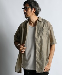 NILON/WOOL S/S LOOSE SHIRT:ナイロン/ウール ルーズフィット 半袖シャツ