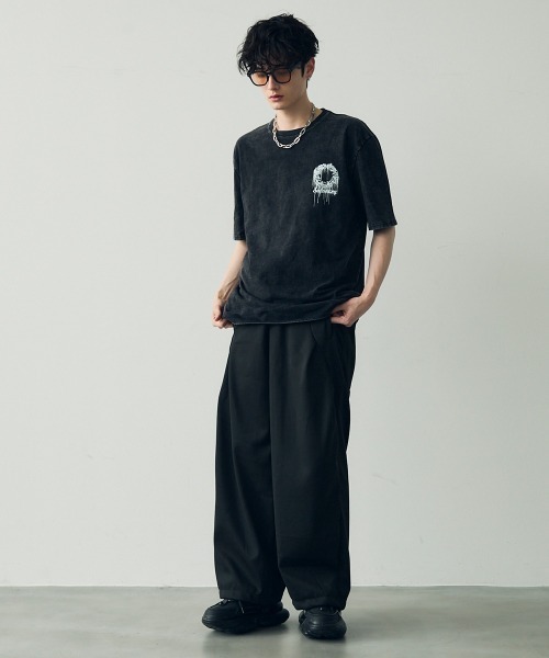 セール】Deformed tuck wide sweat jersey pants / 変形タック セール】Deformed tuck wide sweat jersey pants / 変形タック
