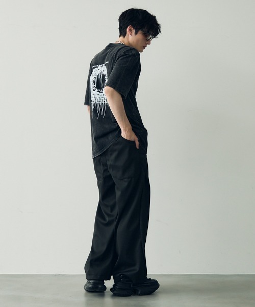 セール】Deformed tuck wide sweat jersey pants / 変形タックワイド