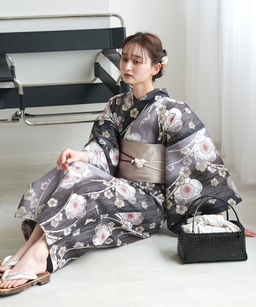 【試着のみ】ひとりで着れる！かんたん二部式浴衣セット utatane 国内染色 utatane 浴衣 ひとりで着れる！かんたん二部式浴衣セット 国内