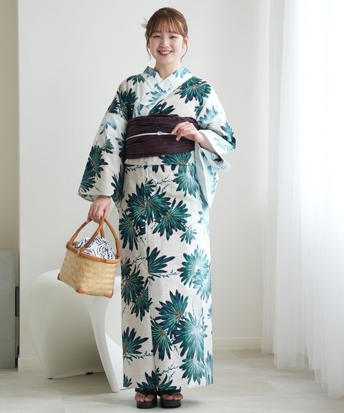 ウタタネ 浴衣 帯 2点セット utatane 国内染色 utatane（ウタタネ）の「ひとりで着れる！かんたん二部式浴衣