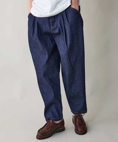 レアセル（rehacer）/rehacer : Pleat Denim Trousers / プリーツデニム トラウザーズ rehacer : Pleat Denim Trousers / プリーツデニム トラウザーズ