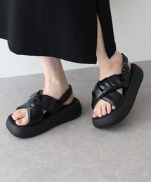 BLUEEAST | クロスベルト厚底コンフォートサンダル(サンダル)