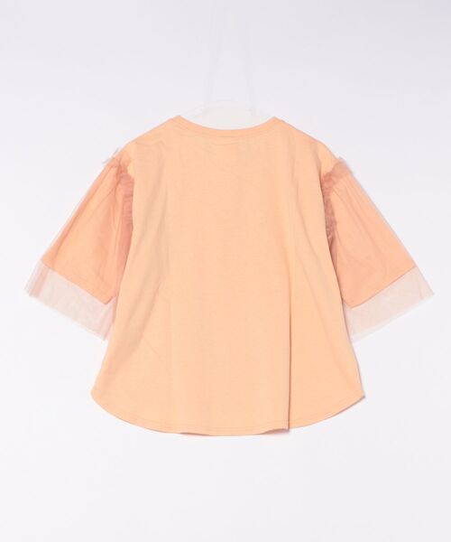 Tシャツ ScoLar スカラー 152707 キノコ柄とアニメ風女の子チュール重ねTシャツ トップス カジュアル ガーリー 原宿系 個性的 ポイント 152707：キノコ柄とアニメ風女の子チュール重ねTシャツの通販-ScoLar