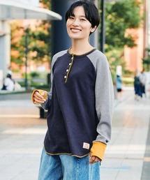 KRIFF MAYER Lady's Collection（クリフメイヤーレディースコレクション）の「ハニカムワッフルバイカラーロンT（Tシャツ/カットソー）」