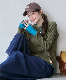 KRIFF MAYER Lady's Collection（クリフメイヤーレディースコレクション）の「ハニカムワッフルバイカラーロンT（Tシャツ/カットソー）」
