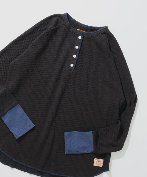 KRIFF MAYER Lady's Collection(クリフメイヤーレディースコレクション)の「ハニカムワッフルバイカラーロンT(Tシャツ/カットソー・レディース・カラフル/グレー/ナチュラル/ネイビー/チャコール・LARGE/MEDIUM)」の3枚目の写真