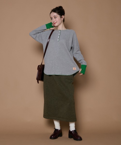 KRIFF MAYER Lady's Collection(クリフメイヤーレディースコレクション)の「ハニカムワッフルバイカラーロンT(Tシャツ/カットソー・レディース・カラフル/グレー/ナチュラル/ネイビー/チャコール・LARGE/MEDIUM)」の8枚目の写真