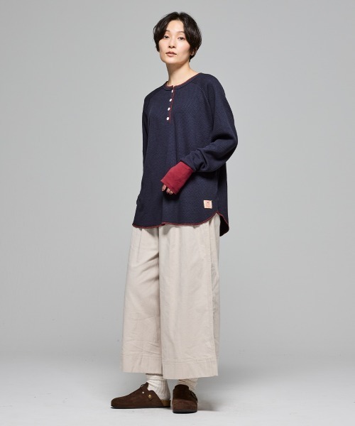KRIFF MAYER Lady's Collection(クリフメイヤーレディースコレクション)の「ハニカムワッフルバイカラーロンT(Tシャツ/カットソー・レディース・カラフル/グレー/ナチュラル/ネイビー/チャコール・LARGE/MEDIUM)」の10枚目の写真
