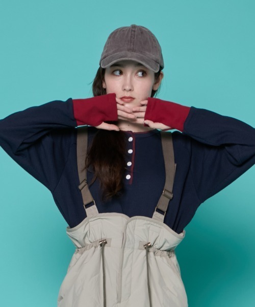 KRIFF MAYER Lady's Collection(クリフメイヤーレディースコレクション)の「ハニカムワッフルバイカラーロンT(Tシャツ/カットソー・レディース・カラフル/グレー/ナチュラル/ネイビー/チャコール・LARGE/MEDIUM)」の20枚目の写真