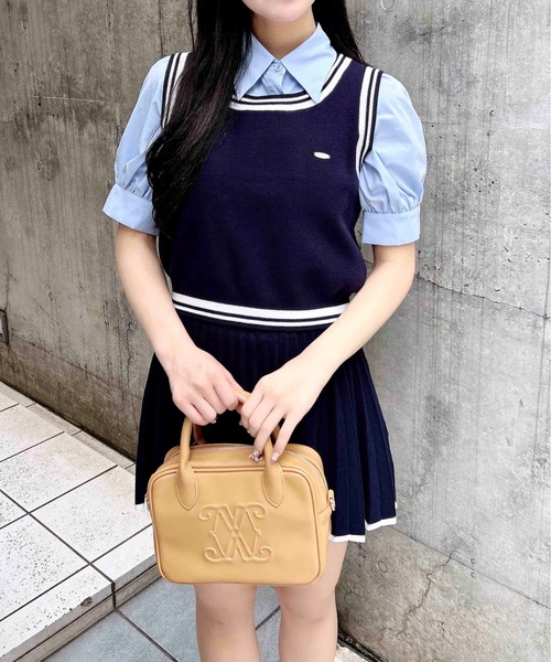 INGNI(イング)の「ニットベスト+ニットミニスカパン/セットアップ(セットアップ・レディース・ベージュ/ネイビー/グレー・M)」の8枚目の写真