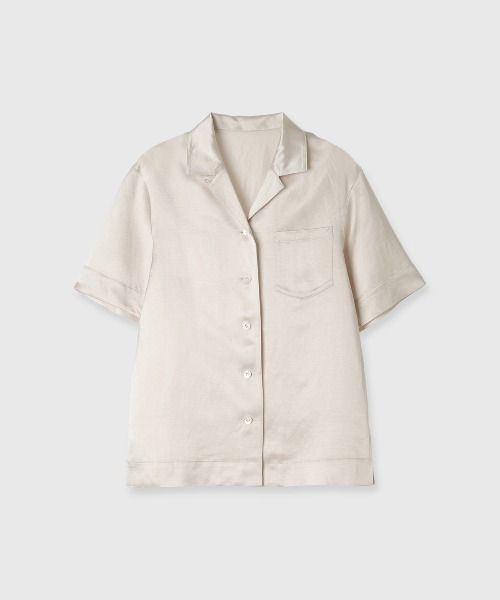 CREDONA（クレドナ）の「ACETATE LINEN SATIN SHIRTS/アセテートリーンサテンシャツ（シャツ/ブラウス・レディース・ブラック/ホワイト・FREE）」の15枚目の写真