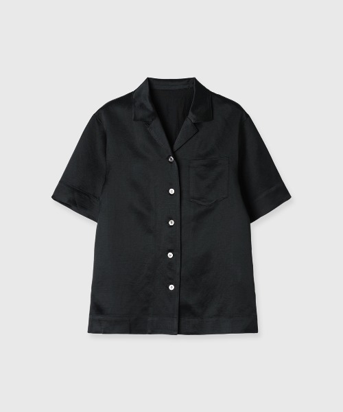 CREDONA（クレドナ）の「ACETATE LINEN SATIN SHIRTS/アセテートリーンサテンシャツ（シャツ/ブラウス・レディース・ブラック/ホワイト・FREE）」の16枚目の写真
